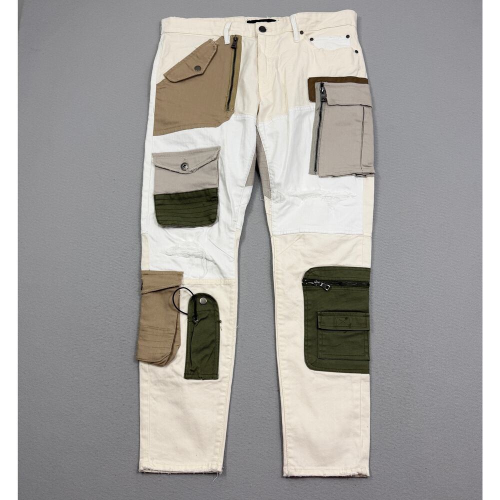 Jordan Craig Ross Amarillo Cargo Pants Mens 38x32 Cream Utility Military Pockets